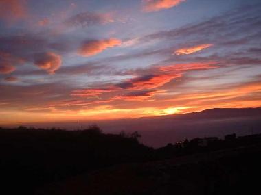 Sonnenuntergang aus dem Fenster