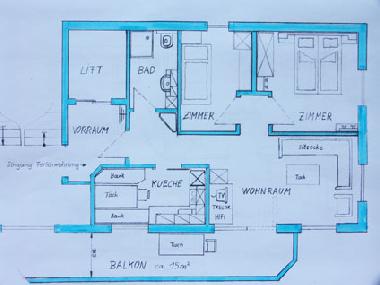 Grundriss der Ferienwohnung