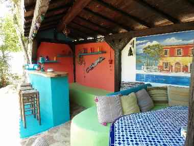 Aussen-Bar mit K�hlschrank und BBQ 