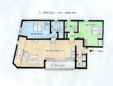 Grundriss Enjoy Hamburg Apartment - super f�r 4 - 7 Personen, keine Schlange vor dem Bad