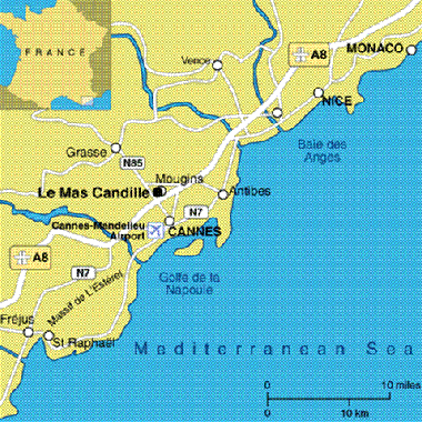 Karte: Monaco - Nice - Cannes - Frejus Saint-Rapha�l 