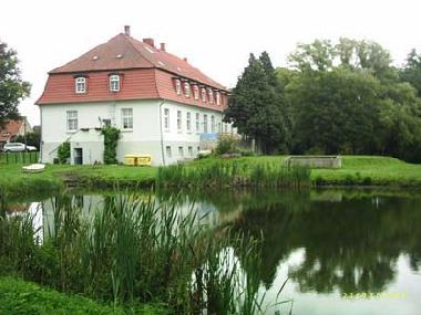 Teich mit Teil des Gartens