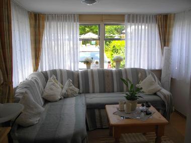 Wohnzimmer, Innenseite des Stehcaravans/Chalets