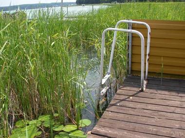 Steg mit Leiter zum See