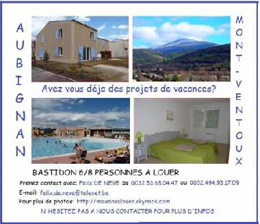 Ferienhaus in Aubignan (Vaucluse) oder Ferienwohnung oder Ferienhaus