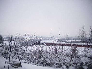 Herrlichen Aussicht von der Terrasse im Winter