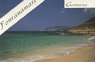 Der Strand von Gonnesa: ein 4km langer weisser Sandstrand, flach