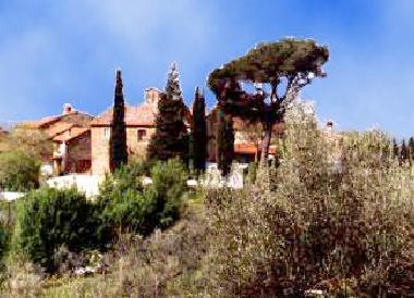 Bergdorf Ristonchia inmitten von Olivenhainen