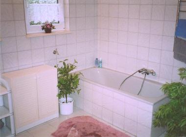 Badezimmer mit DU,  WC ,Badewanne, Waschmaschine, Trockner, Badm�bel