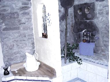 Ehemaliger Backraum jetzt Dusche