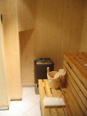 hauseigene Sauna (Ruheraum und Solarium in der Remise)