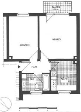Grundriss der Ferienwohnung in Rendsburg