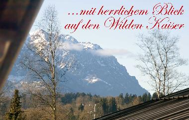 Schon morgens beim Frhstck genieen Sie den Blick vom Balkon auf den Wilden Kaiser
