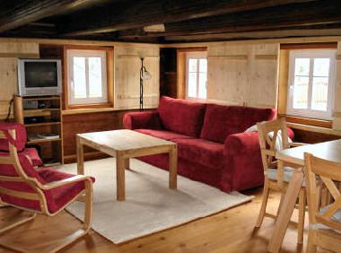 Wohnung 1 im Erdgeschoss: gem�tliche Blockstube