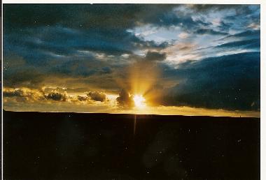 Sonnenuntergang am Ferienhaus