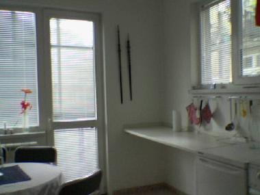 Wohnk�che, mit Blick zum verglasten Balkon