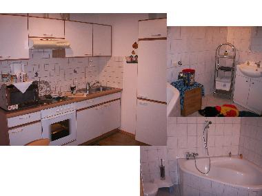 K�che links, Badezimmer rechts