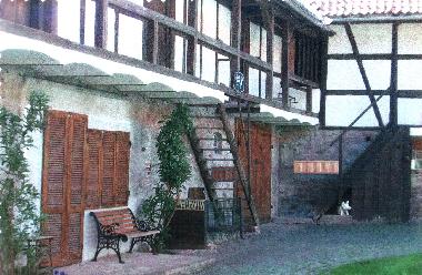 Blick zur seperaten Ferienwohnung