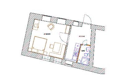 Plan Apartment 1 (fr 2-3 Personen)