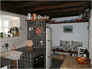 K�che + gem�tliche Sitzecke + Kamin