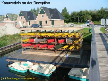 Kanuverleih an der Rezeption