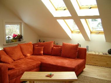 Wohnbereich mit Doppelschlafcouch f�r 2 Aufbettungen