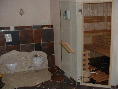 Sauna im Bad integriert