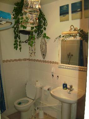 Bad blau, untere Wohnung