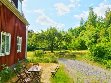 Ansicht vom Haupteingang Red Haven Cottage Ferienhaus Smaland Sdschweden