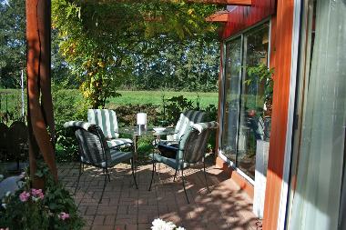 Terrasse mit Blick auf den Deich