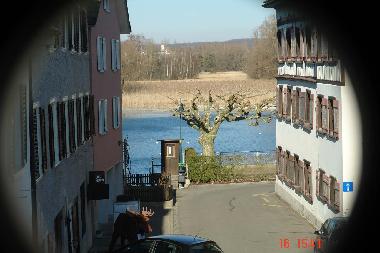 Sicht auf den Rhein von der Ferienwohnung her