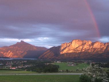Tolles Abendrot mit dem Schafberg und Drachenwand