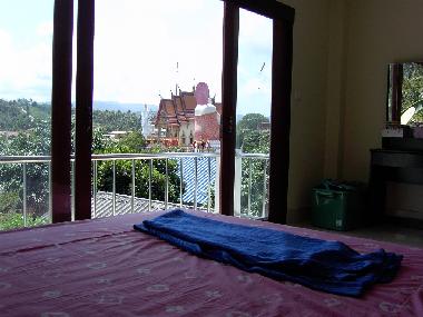 Kleineres Schlafzimer im 1.Stock mit Ausblick auf Tempel