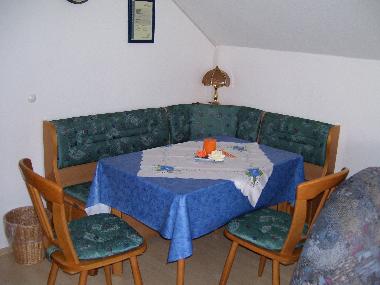 Essecke im Wohnzimmer
