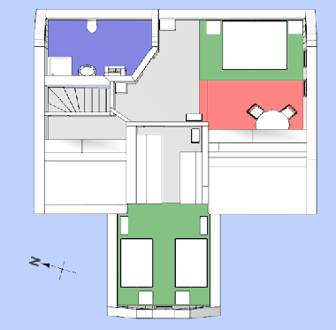 Das DG (Dachgescho� mit Bad, Wohn-/Schlafraum und separatem klei