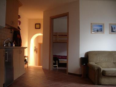 Blick von der Wohnk�che auf den 