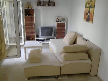 Wohnzimmer mit Sat TV