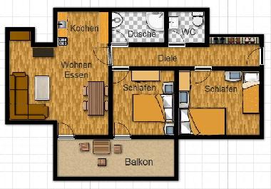 Grundriss der Wohnung