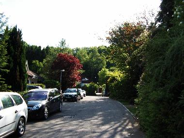 Blick in die Strae vor dem Haus