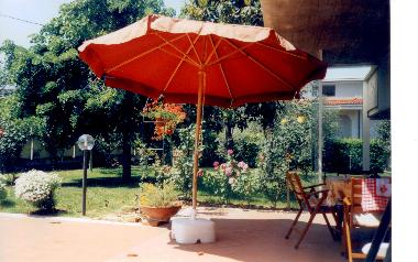 und den gepflegten Garten