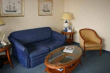 Wohnzimmer, ausziehbare Schlafcouch