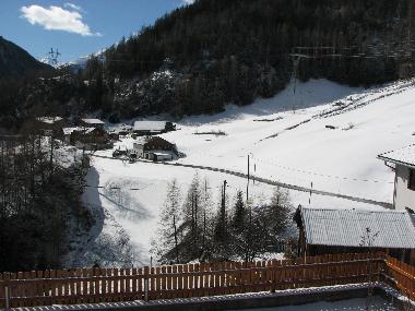 Ausblick vom Balkon im Winter