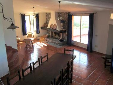 Ferienvilla Nunzia Wohnraum mit Kamin