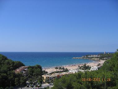Strand von La Mora (vom Sonnendach des Hauses) 