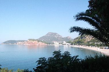 Blick von Haus auf die Bucht und den Strand