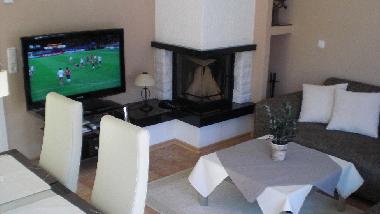 TV + Kamin im Wohnzimmer