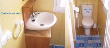 Blick ins Bad / Dusche und separates WC