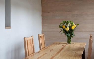 Esszimmer mit Blick auf panecillo und Jungfrau