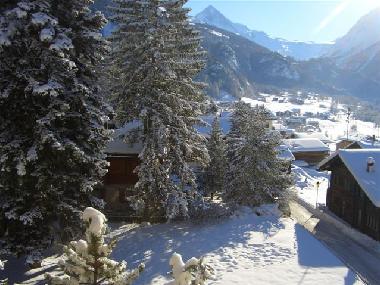 Aussicht vom Balkon im Winter