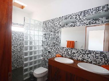 Bathroom with overhead light